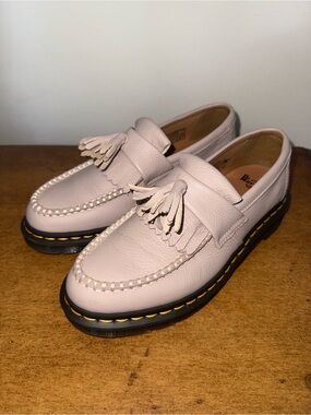 Dr. Martens Adrian Tassel Women Loafers 8 Parchment Beige — Virginia